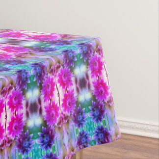 Red And White Flower Pair Abstract Art Tinted Tablecloth