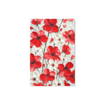 Red and White Flowers Impasto Wall Art