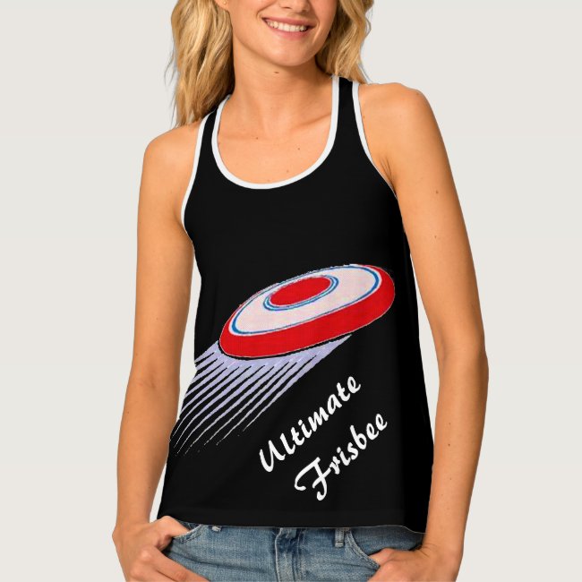 Red and White Flying Frisbee Disc Tank Top
