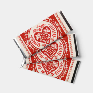 Red and White Folk Art Heart Hershey Bar Favors