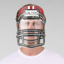 Red and White Football Helmet Face Shield