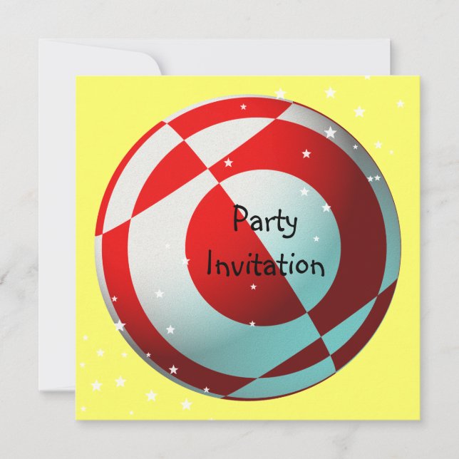 Red and White Football Party Invitation (Front)