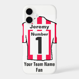 Red and white Football Shirt Choose name and team iPhone 17 Case