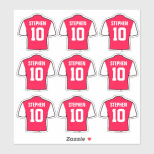 Red and White Football Shirts Sticker