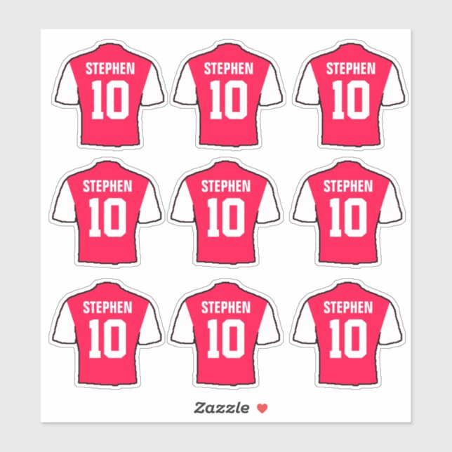Red and White Football Shirts Sticker (Sheet)