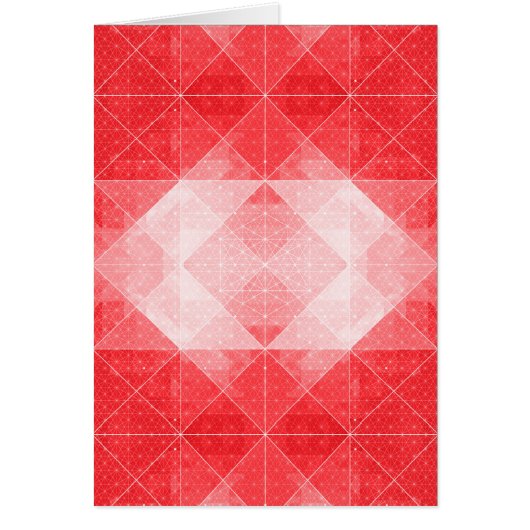 Red and White Geometric Pattern Card (Front)