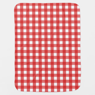 Red and white gingham baby blanket