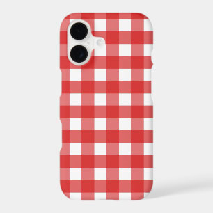 Red and white gingham iPhone 17 case