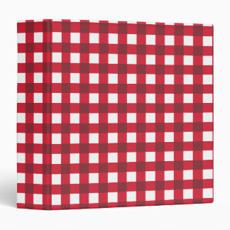 Red And White Gingham Check Pattern Holiday 3 Ring Binder