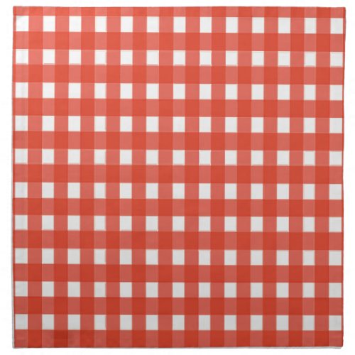 Red and White Gingham Checked Cloth Napkin