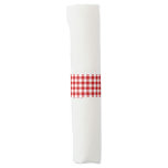 Red and White Gingham Checked Pattern Napkin Bands