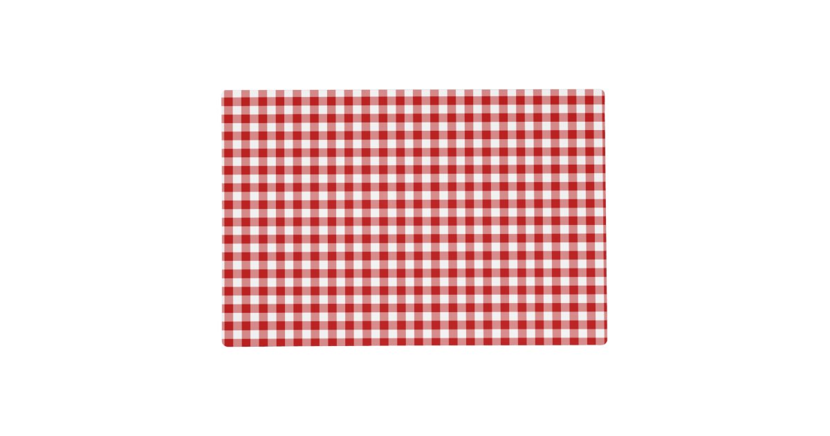 Red and White Gingham Checked Pattern Placemat Zazzle
