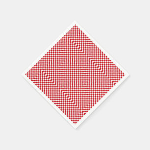 Red And White Gingham Checkered Paper Napkins