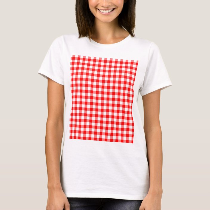 red and white gingham shirt