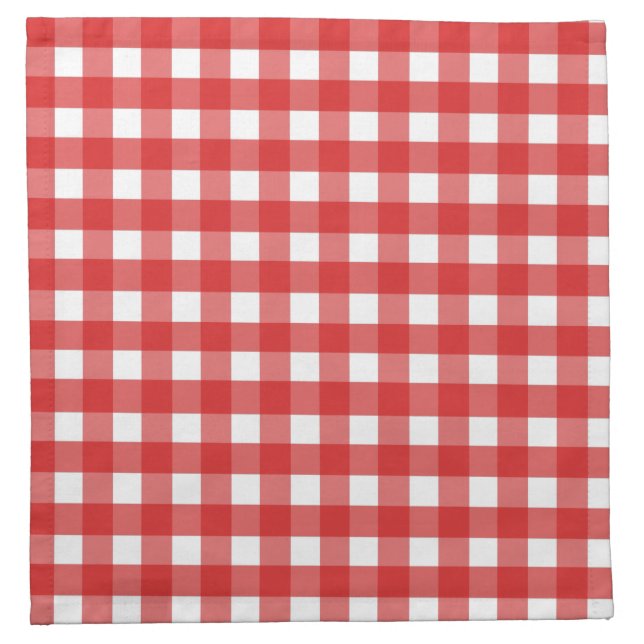 Red and white gingham cloth napkin (Front)