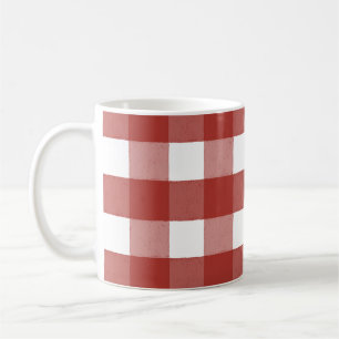 Red and White Gingham Coffee Mug