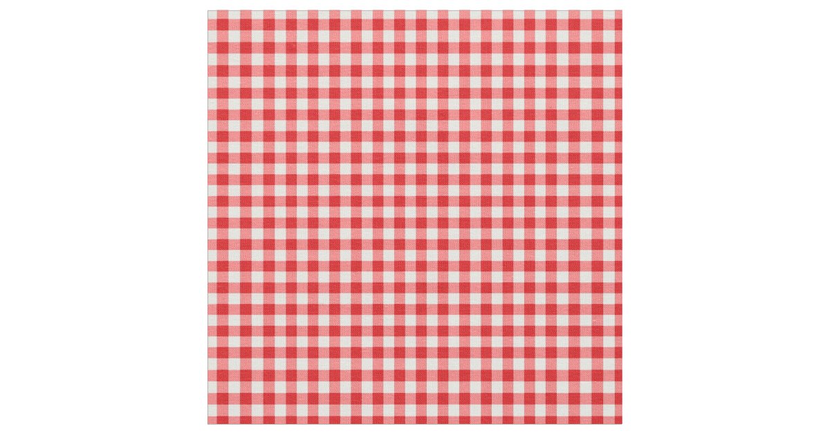 Red and white gingham fabric Zazzle