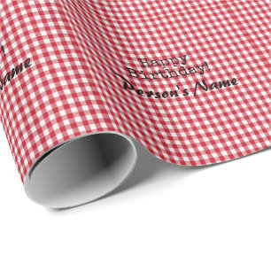 Red and White Gingham - HAMbyWG Wrapping Paper