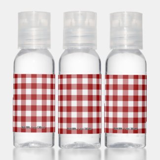 Red and White Gingham Hand Sanitizer