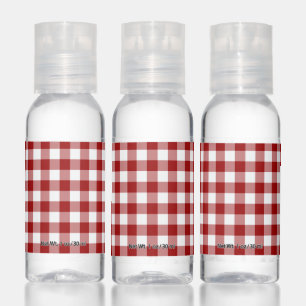 Red and White Gingham Hand Sanitizer