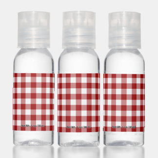 Red and White Gingham Hand Sanitizer