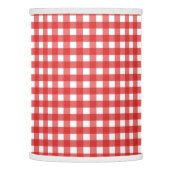 Red and white gingham lamp shade (Left)