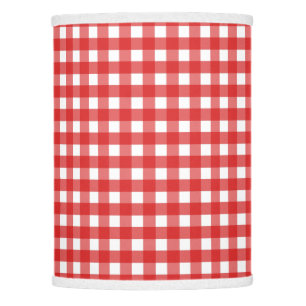 Red and white gingham lamp shade