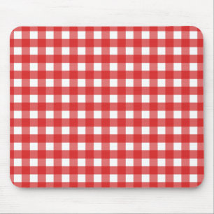 Red and white gingham mouse pad