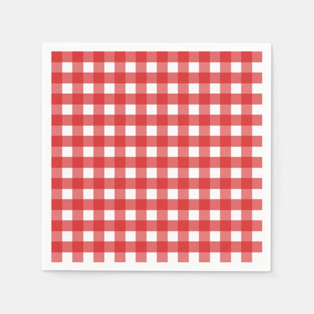 Red and white gingham napkins (Front)