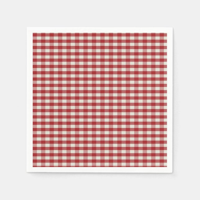 Red and White Gingham  Napkins (Front)