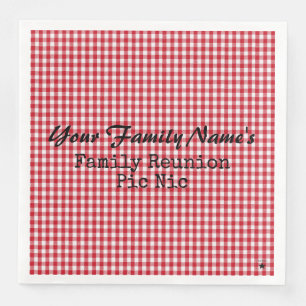 Red and White Gingham Paper Napkins- HAMbyWG Paper Dinner Napkins