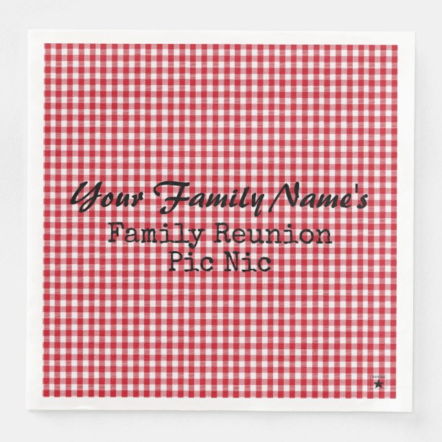 Red and White Gingham Paper Napkins- HAMbyWG Paper Paper Dinner Napkins (Front)