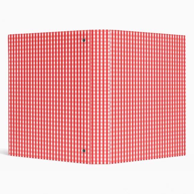 Red and White Gingham Pattern 3 Ring Binder (Background)