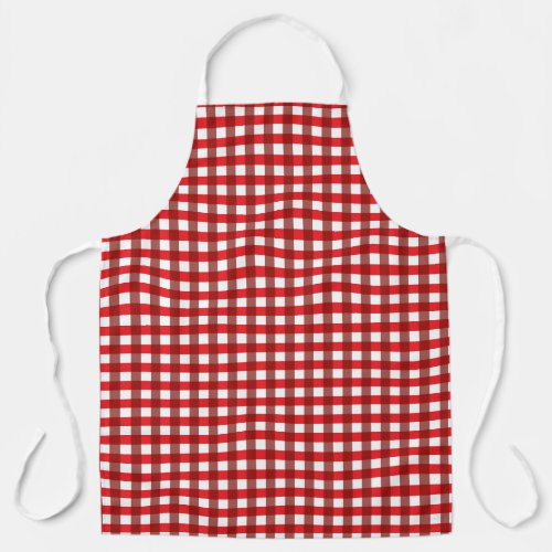 Red and White Gingham Pattern Apron