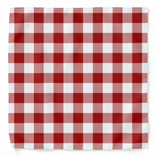 Red and White Gingham Pattern Bandana