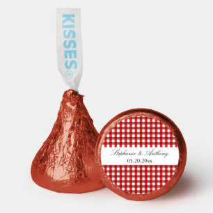 Red and White Gingham Pattern Barbeque Wedding Hershey®'s Kisses®