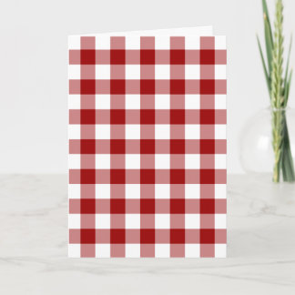 Red and White Gingham Pattern Card