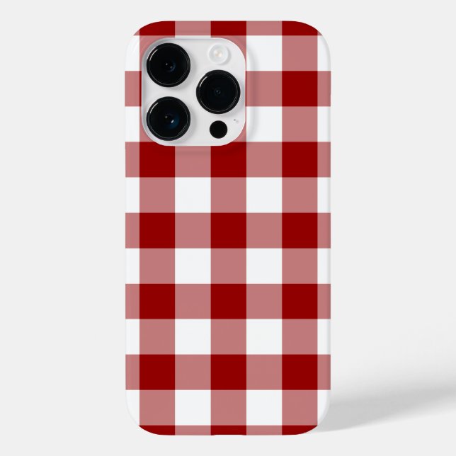 Red and White Gingham Pattern Case-Mate iPhone Case (Back)