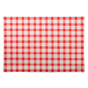 Red and White Gingham Pattern Country Cloth Placemat