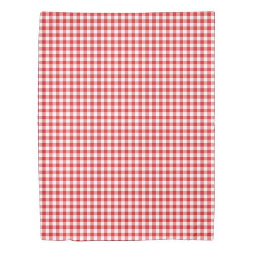 Red and White Gingham Pattern Duvet Cover