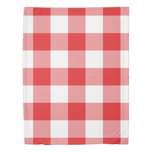 Red and White Gingham Pattern Duvet Cover