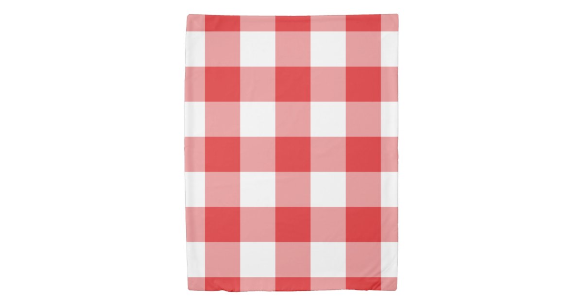 Red And White Gingham Pattern Duvet Cover Zazzle Com