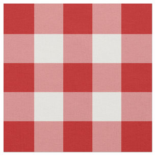 Red and White Gingham Pattern Fabric