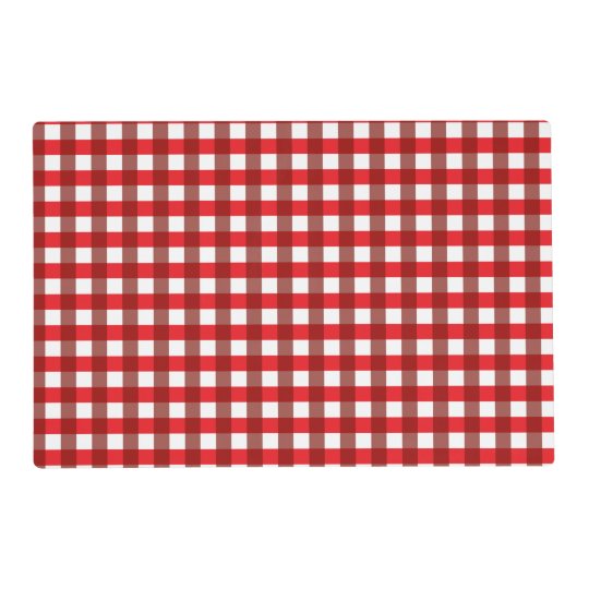 Red and White Gingham Pattern Placemat