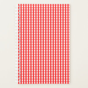 Red and White Gingham Pattern Planner