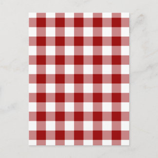 Red and White Gingham Pattern Postcard