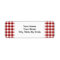 Red and White Gingham Pattern return address label