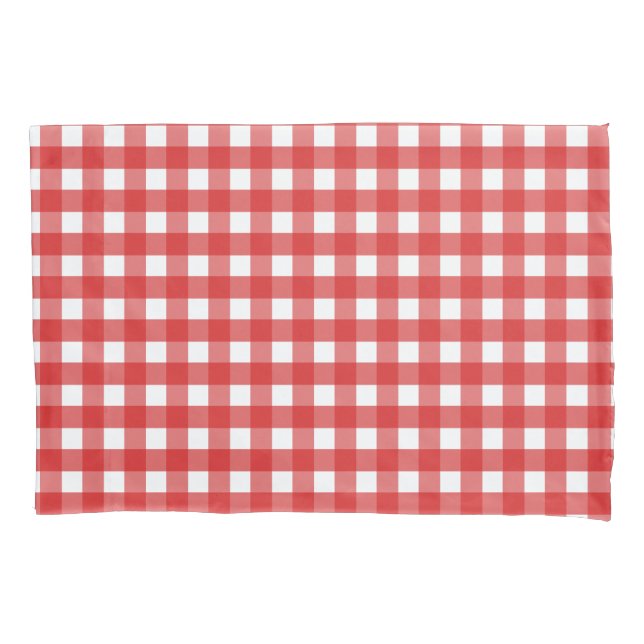 Red and white gingham pillow case (Front)