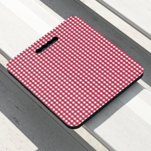 Red and White Gingham Plaid Seat Cushion