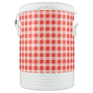 Red and White Gingham Quilting Beverage Cooler